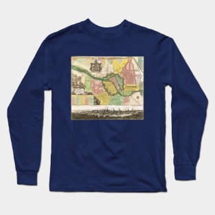Antique Map of Berlin, Germany by Matthäus Seutter, 1738 Long Sleeve T-Shirt